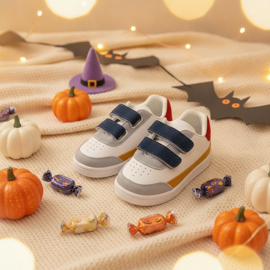 Zapatos Bebé Pasitos de Colores Blue en ambiente de Halloween