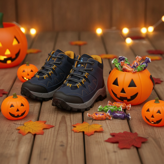 Botas Aventura Trek Azul en ambiente de Halloween