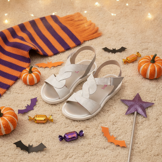 Sandalias para Niñas Aventura en el Jardín en ambiente de Halloween