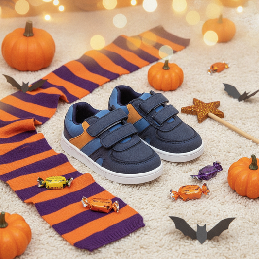 Zapatos Casuales Emilio Azúl en ambiente de Halloween