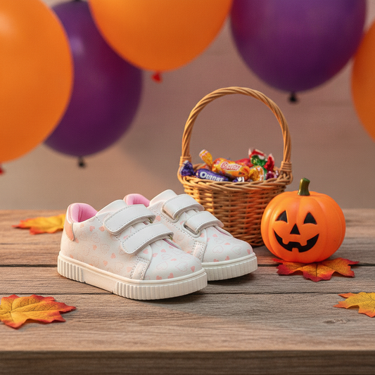Zapatos Casuales para Niñas Amor Rosa en ambiente de Halloween