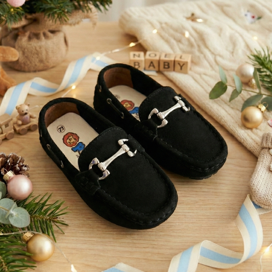 Mocasines Niños Pablo Negro con Herraje
