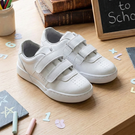 Tenis Colegiales Unisex EduStep Velcro Blanco