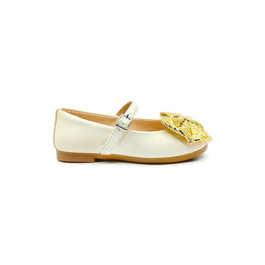 Baletas Bella Damita Beige y Dorado - PAPOS
