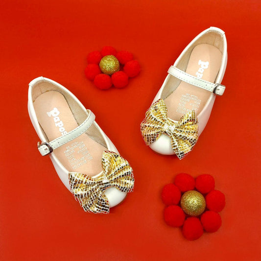 Baletas Bella Damita Beige y Dorado - PAPOS