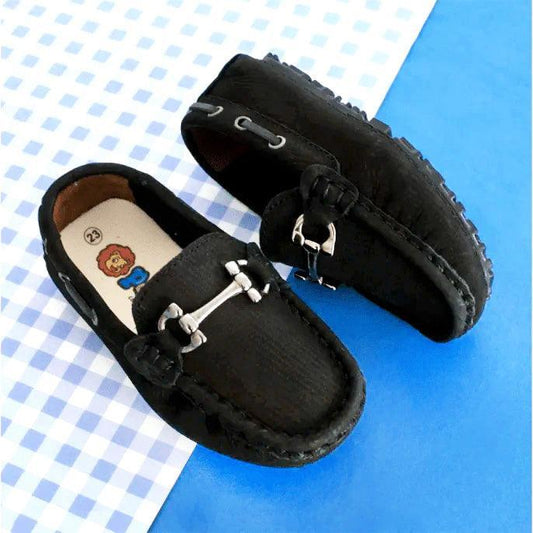 Mocasines Niños Pablo Negro con Herraje - PAPOS