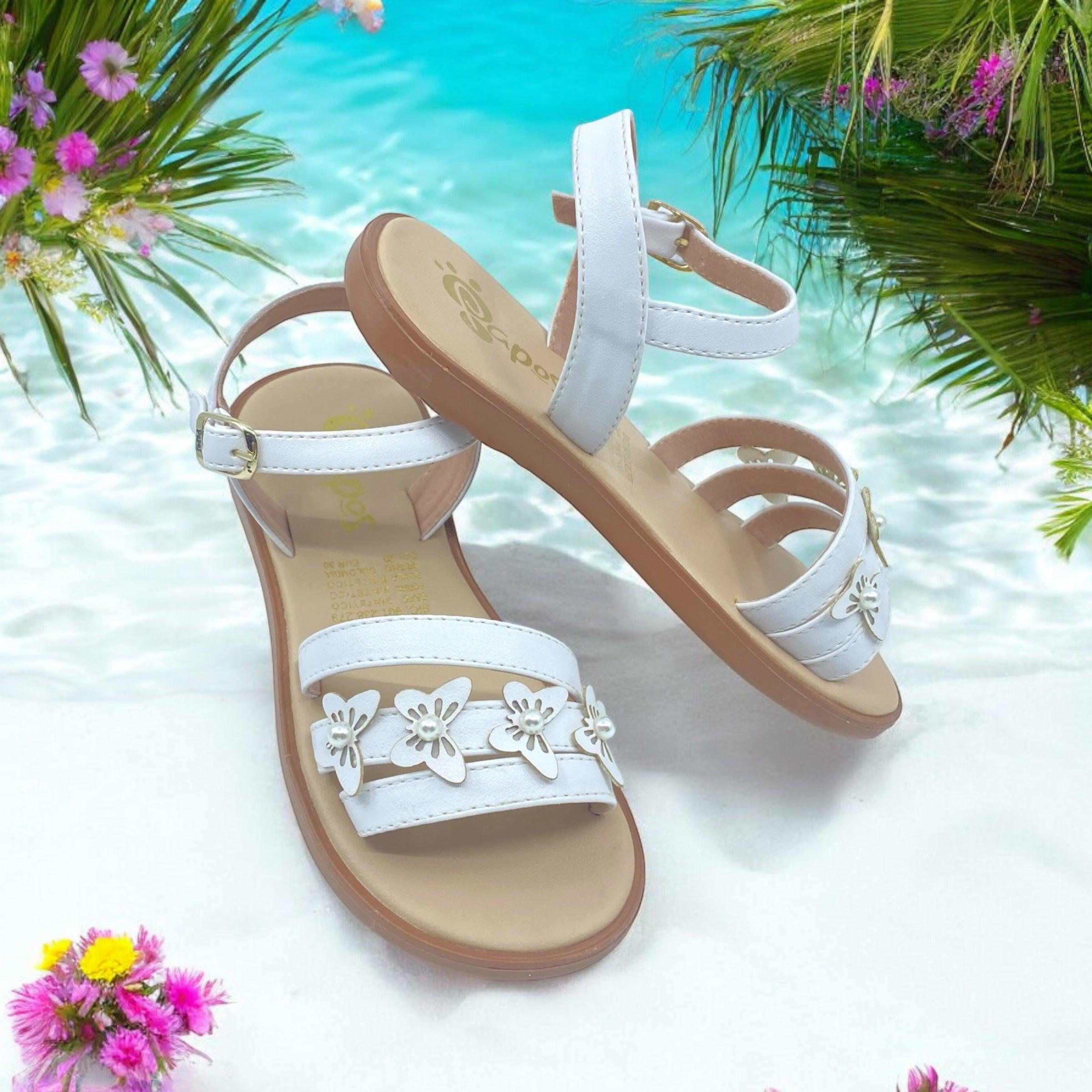 Sandalias para Niñas Blanco Puro - PAPOS