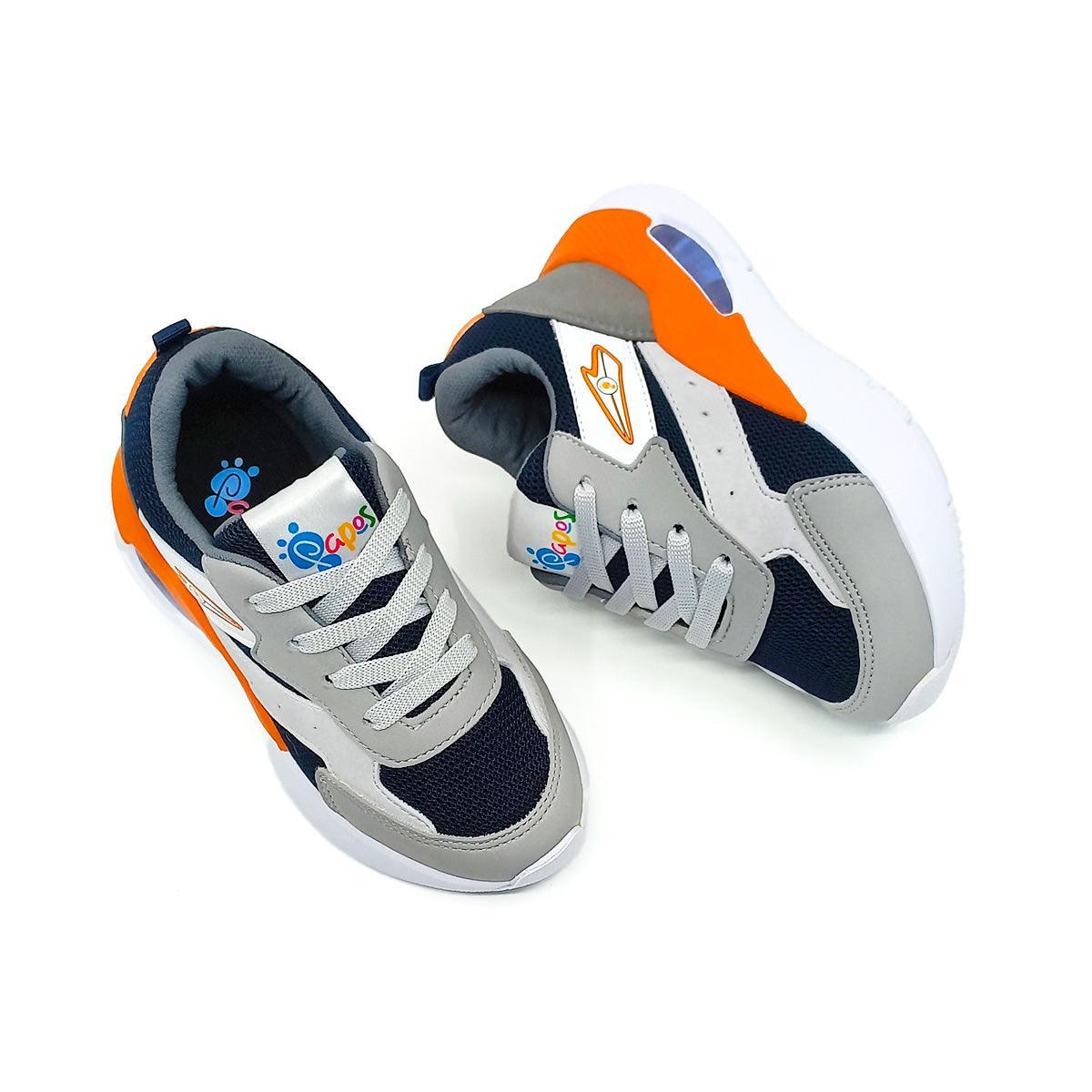 Tenis Niños Turbo Azul, Gris y Naranja - PAPOS