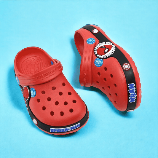 Zuecos Goma Spiderman Rojo y Negro para Niños - Estilo y Aventura para Pequeños Héroes - PAPOS