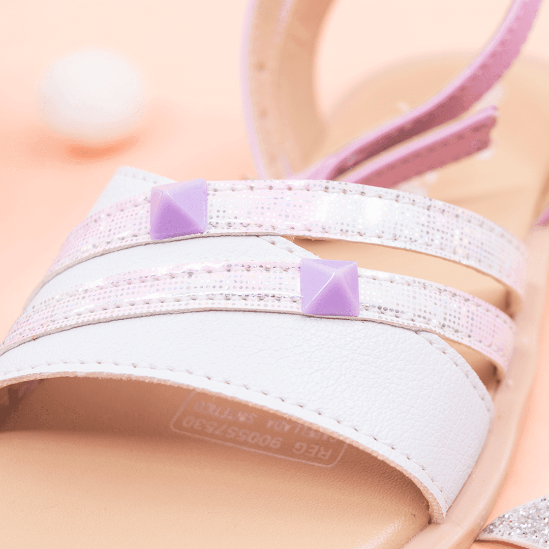 Sandalia Bennu Blanco y Lila - PAPOS