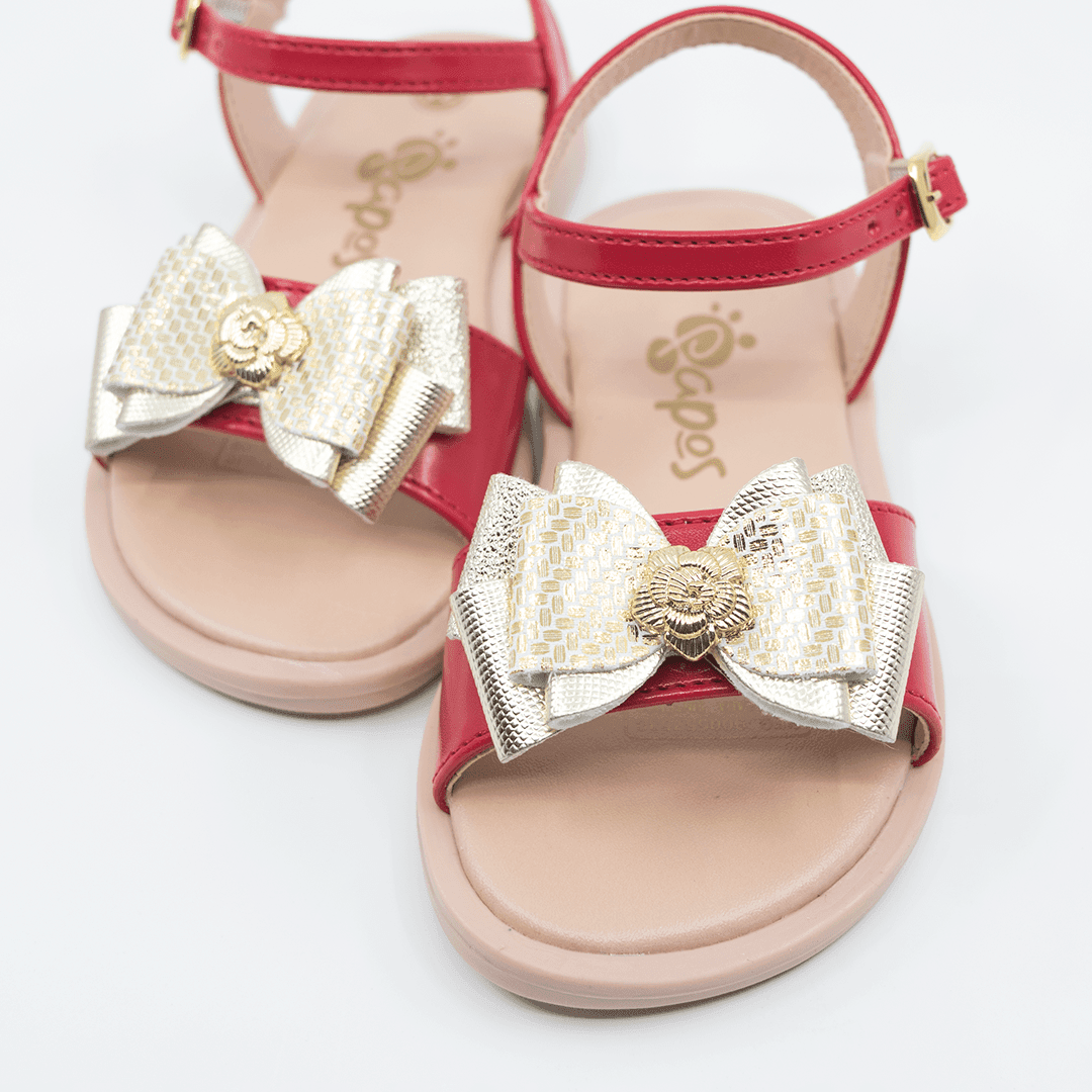 Sandalia Eboni Rojo y Dorado - PAPOS
