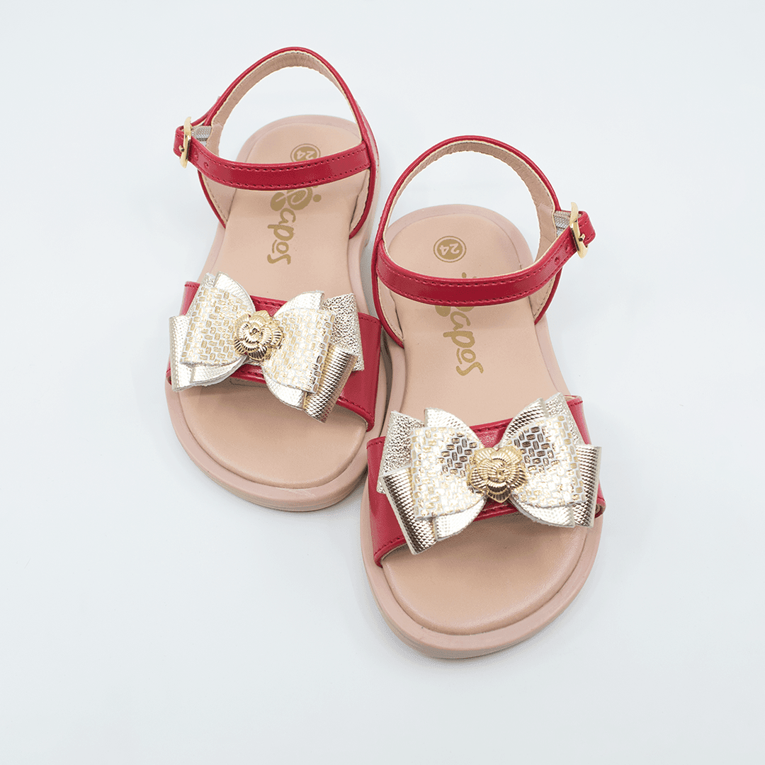 Sandalia Eboni Rojo y Dorado - PAPOS