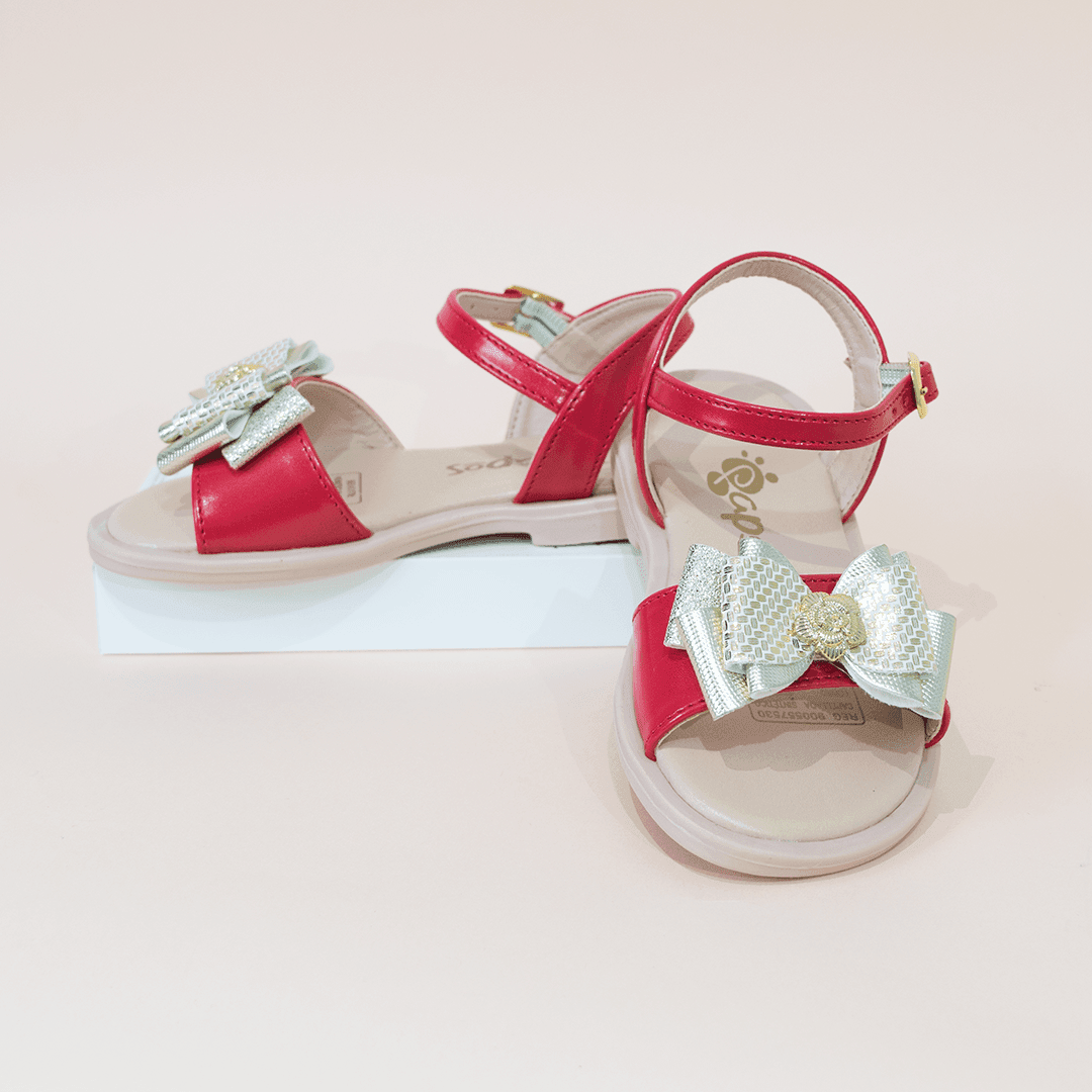 Sandalia Eboni Rojo y Dorado - PAPOS