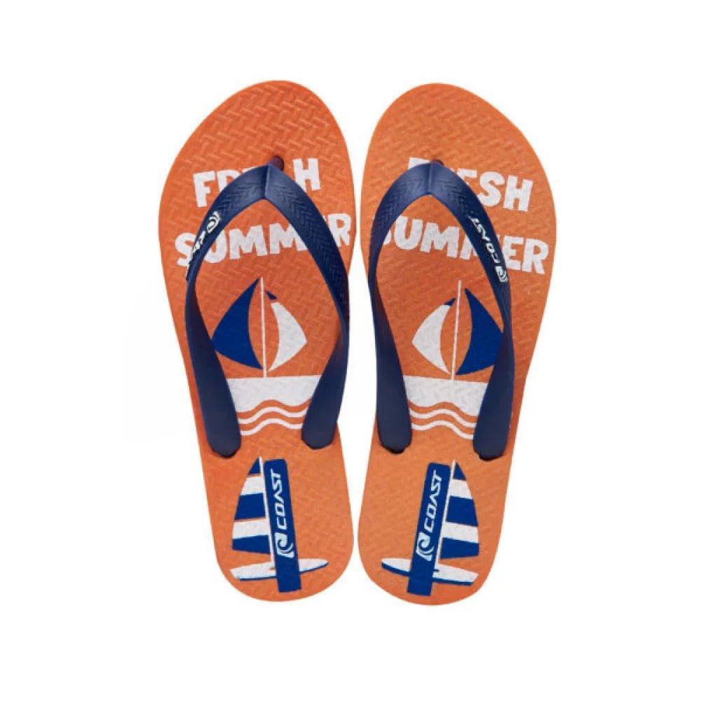 Sandalia Nautico Naranja y Azul - PAPOS