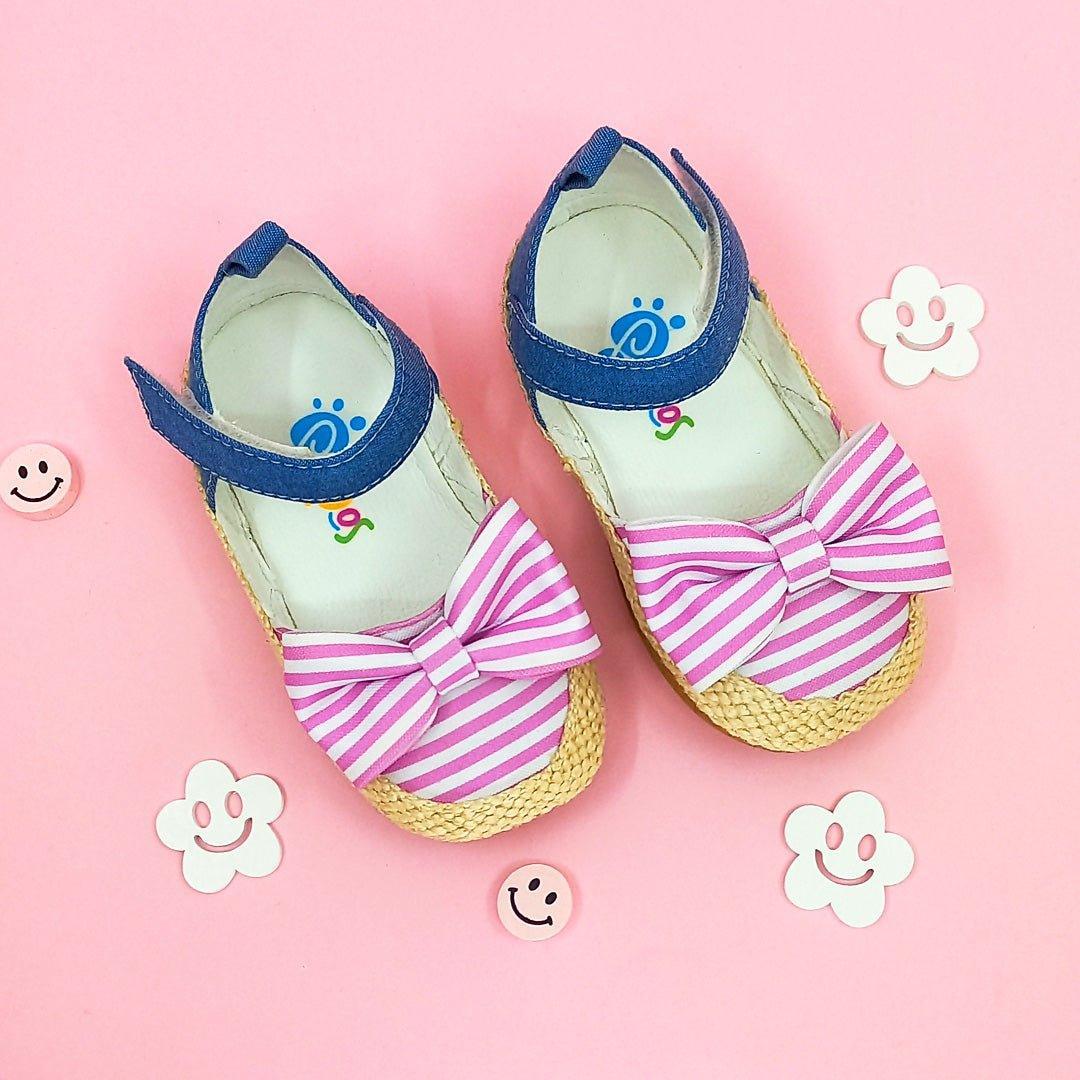 Sandalias Bebés Simona Rosada Rayas - PAPOS