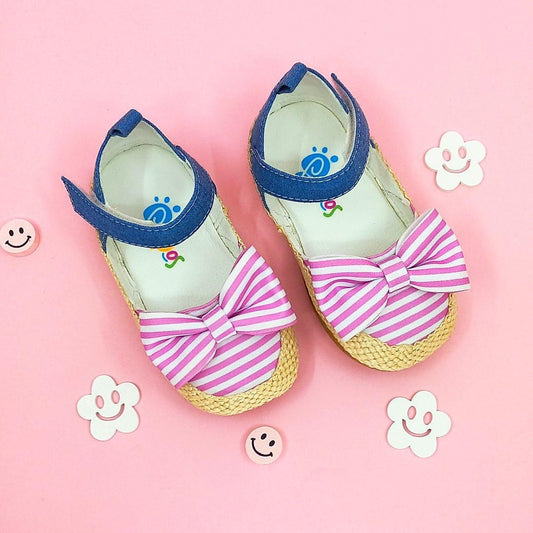 Sandalias Bebés Simona Rosada Rayas - PAPOS