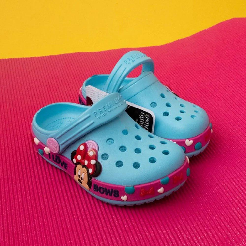 Zuecos Goma Minnie Azul Celeste para Niñas - Comodidad y Estilo Encantador - PAPOS