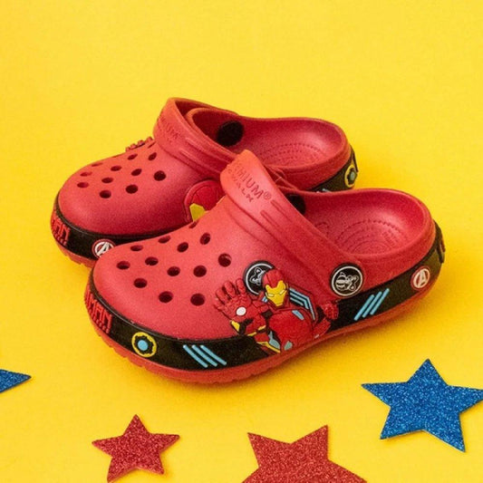Zuecos Goma Iron Man Rojos para Niños - Para los Pequeños Superhéroes - PAPOS