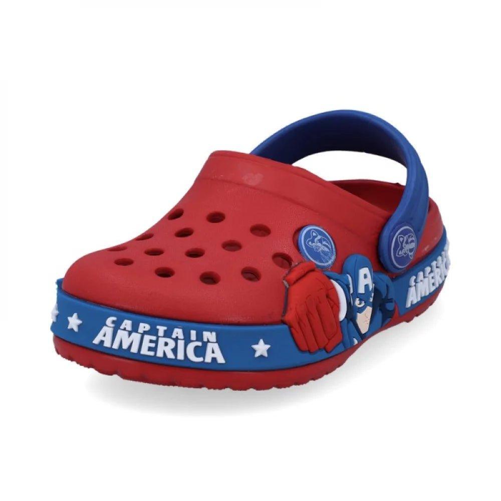 Zuecos Goma Capitán América Rojo para Niños - Aventuras Cómodas y Estilizadas - PAPOS