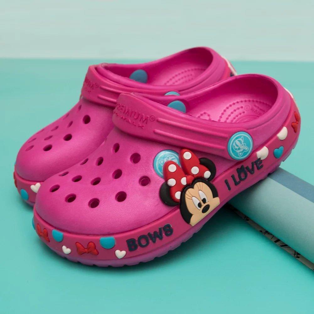 Zuecos Goma Minnie Rosado para Niños - Comodidad y Estilo para Pequeños Corazones - PAPOS