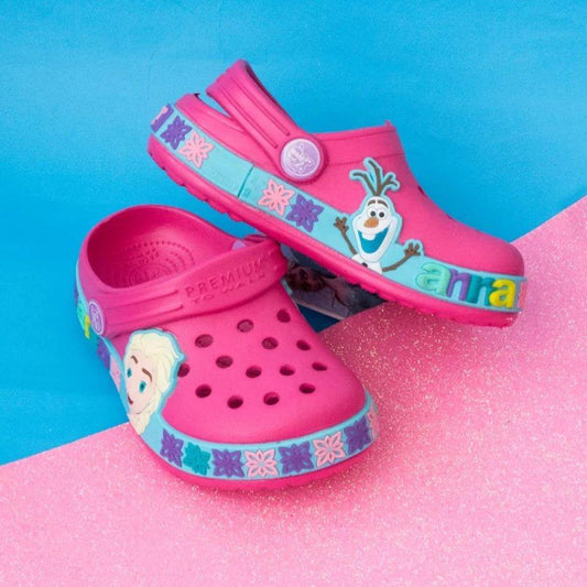 Zuecos Goma Frozen Rosado para Niñas - Estilo Encantador para las Pequeñas Fanáticas de Frozen - PAPOS