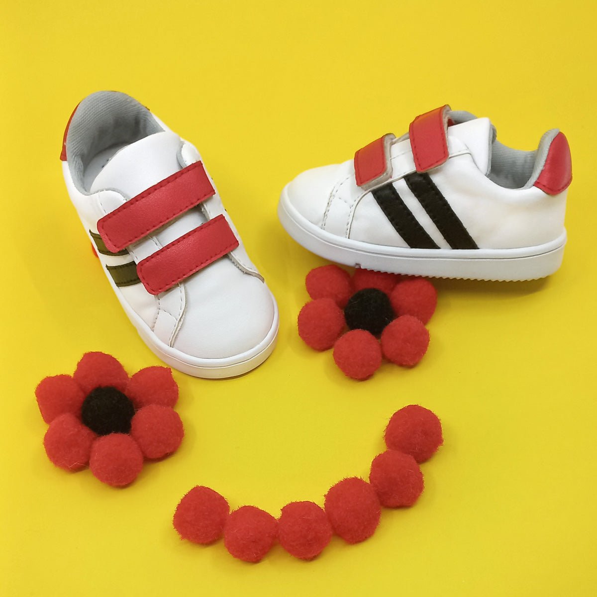 Tenis bebés Color Velcro Rojo - PAPOS Zapatos para bebés