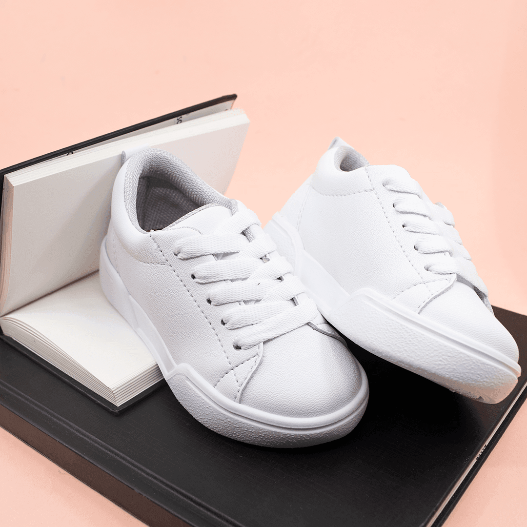 Tenis Escolares Green Day Blanco Cordones - PAPOS