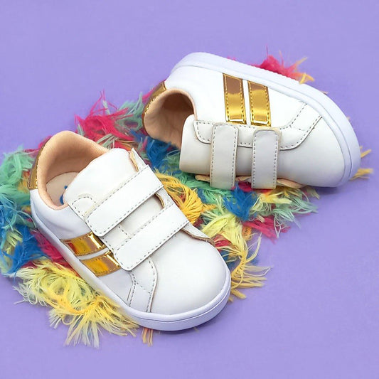 Zapatos Lara Blanco y Dorado - PAPOS