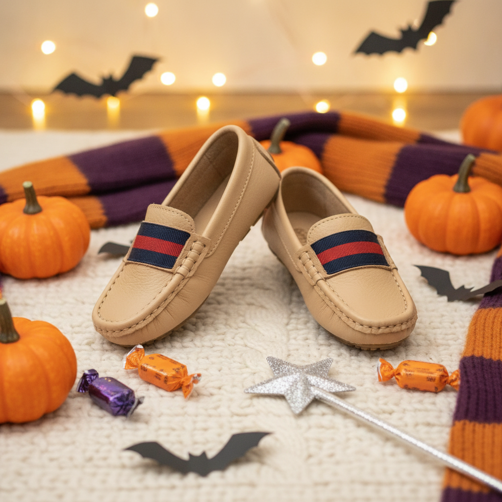 Mocasines Niños Sevillana en ambiente de Halloween