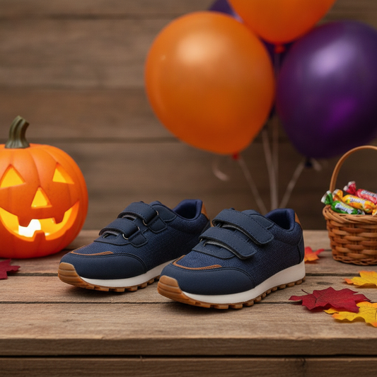 Casuales Leo Azul y Miel en ambiente de Halloween