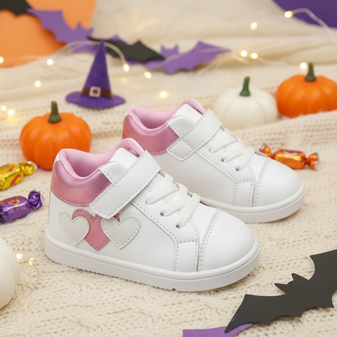 Botas Bebé Happy Corazones en ambiente de Halloween