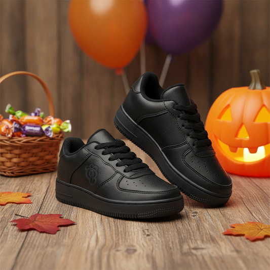 Tenis Colegiales Unisex Smart Negro en ambiente de Halloween