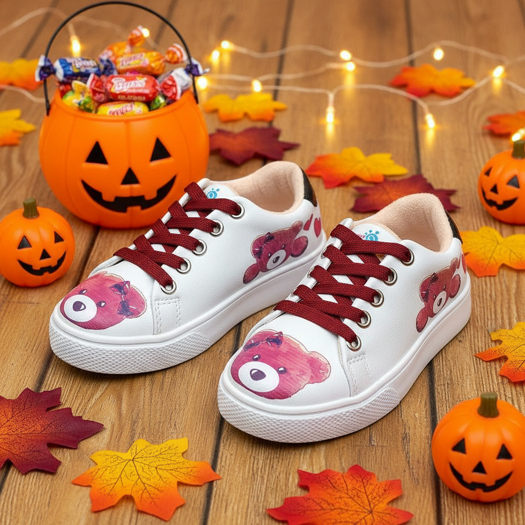 Tenis Casuales Milano Tedy en ambiente de Halloween