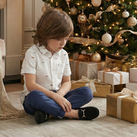 Mocasines Niños Pablo Negro con Herraje