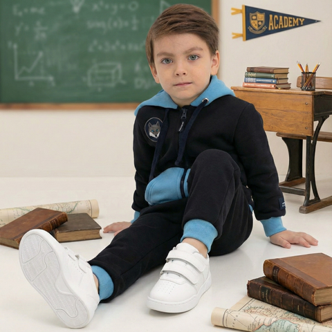 Tenis Colegiales Unisex EduStep Velcro Blanco