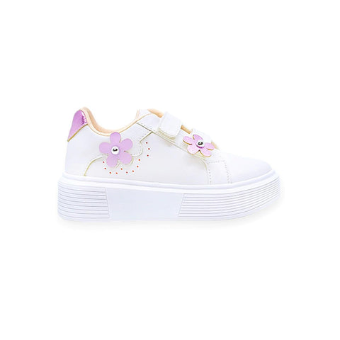 Zapatos Casuales para Niñas Shine Blanco y Lila - PAPOS