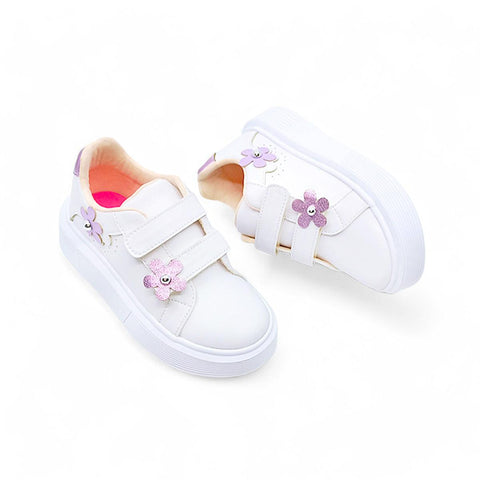 Zapatos Casuales para Niñas Shine Blanco y Lila - PAPOS