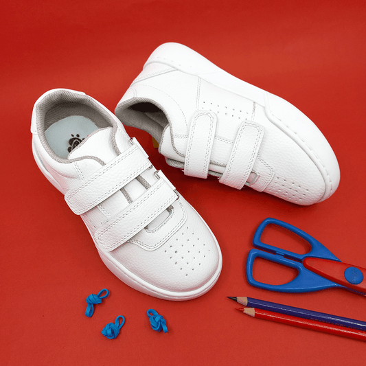 Tenis Colegiales Unisex EduStep Velcro Blanco - PAPOS