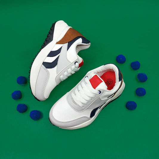 Tenis Niños Magnific Blanco y Gris - PAPOS