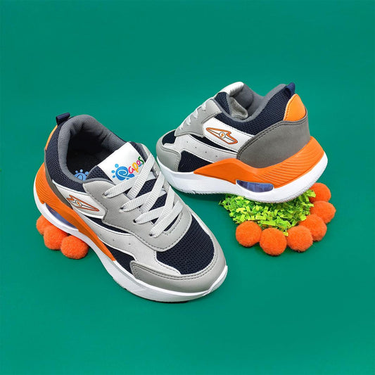 Tenis Niños Turbo Azul, Gris y Naranja - PAPOS