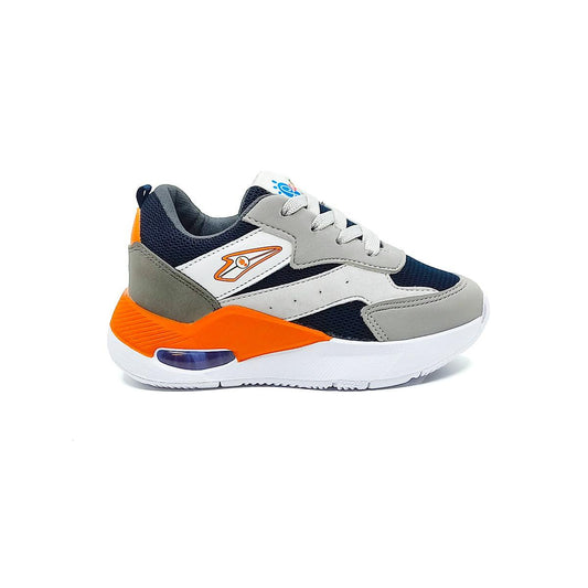 Tenis Niños Turbo Azul, Gris y Naranja - PAPOS