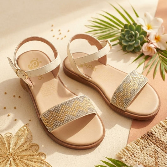 Sandalias para Niñas Oros Brillantes