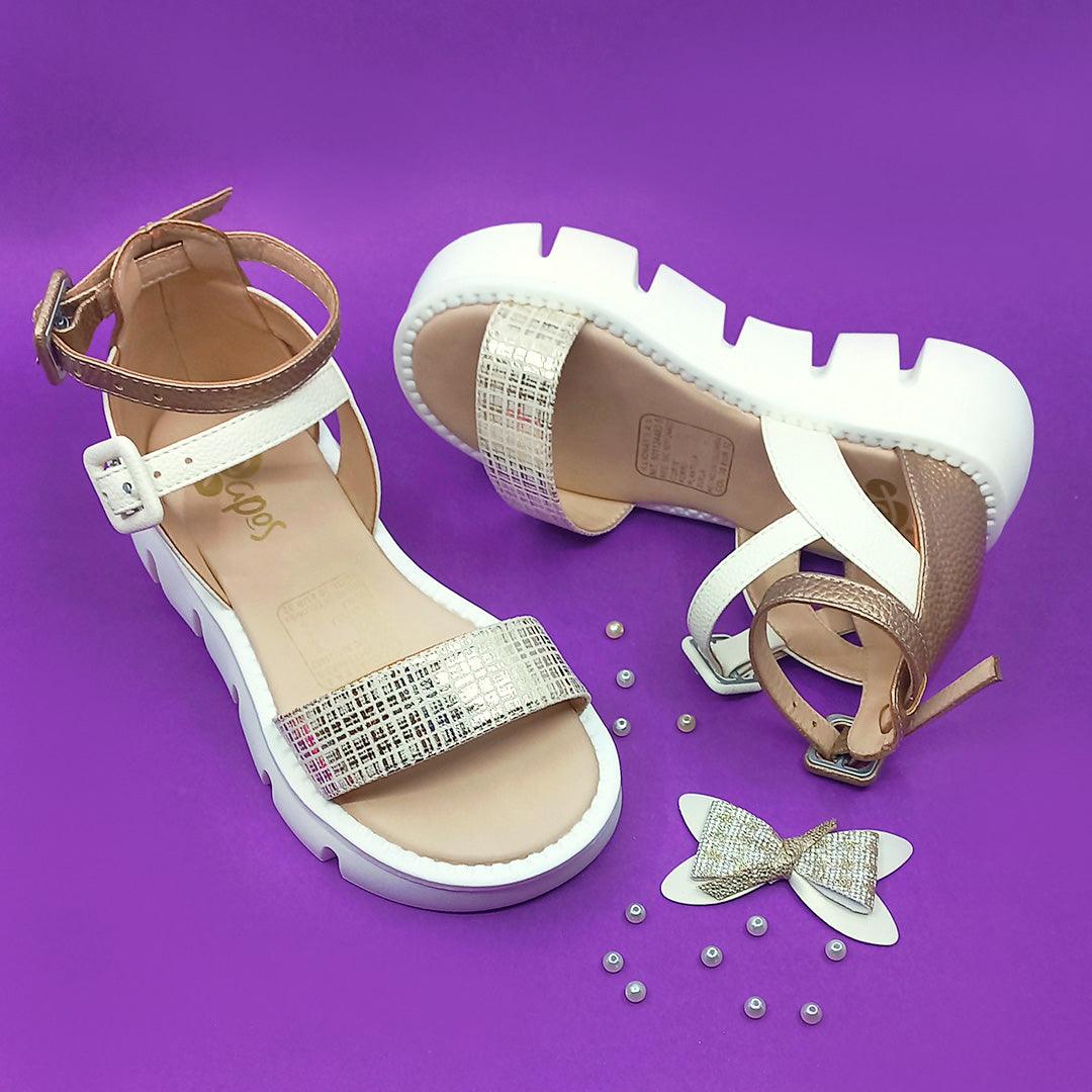 Sandalias para Niñas Glamour Natural Teen - PAPOS