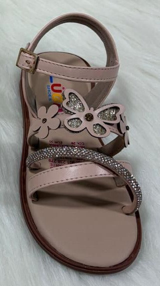 Sandalias para Niñas Alas de Brillo Rosada - PAPOS