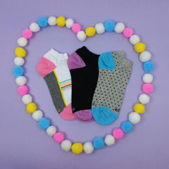 Medias Deportivas Niñas x 3, Comb 1