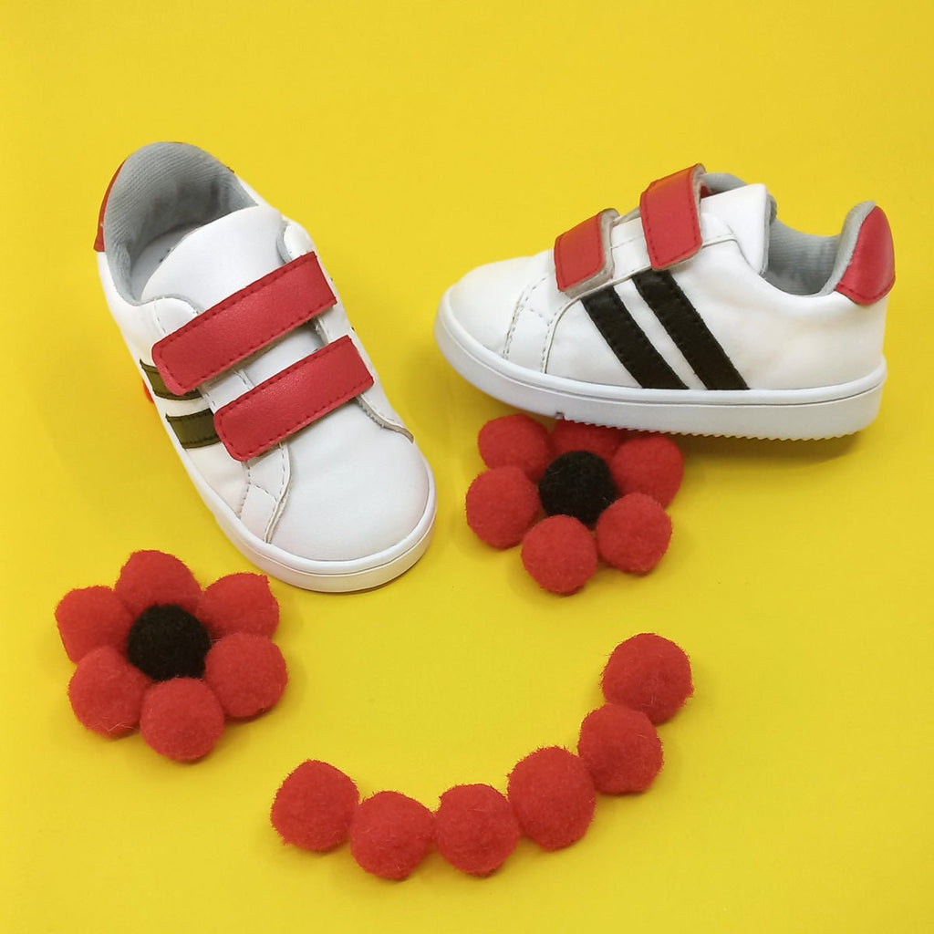 Tenis bebés Color Velcro Rojo - PAPOS