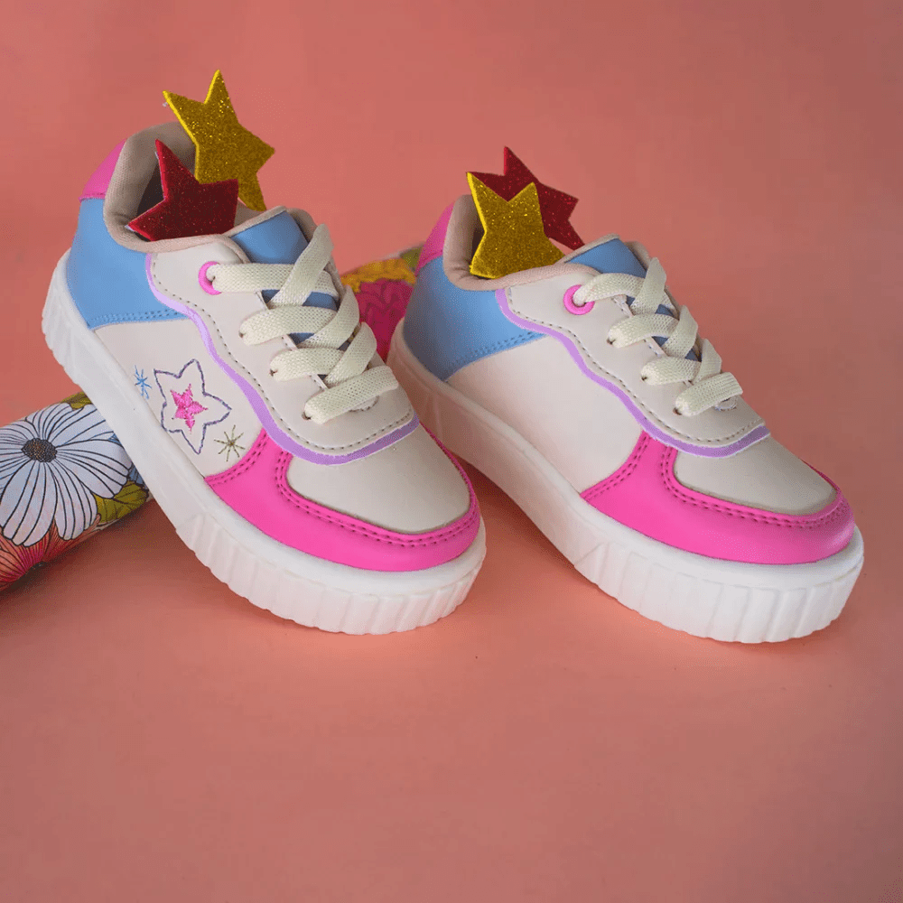Tenis Casuales Bella Beige Azul - PAPOS Casuales Niñas