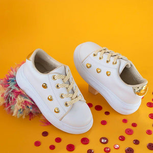Tenis Casuales Vanity Blanco y Corazones - PAPOS