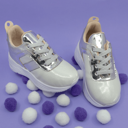 Tenis Galaxy Plateados - PAPOS Tenis para Niñas