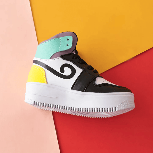 Zapatillas Jordano Girl Negro, Lila y Amarillo - PAPOS Tenis Niñas